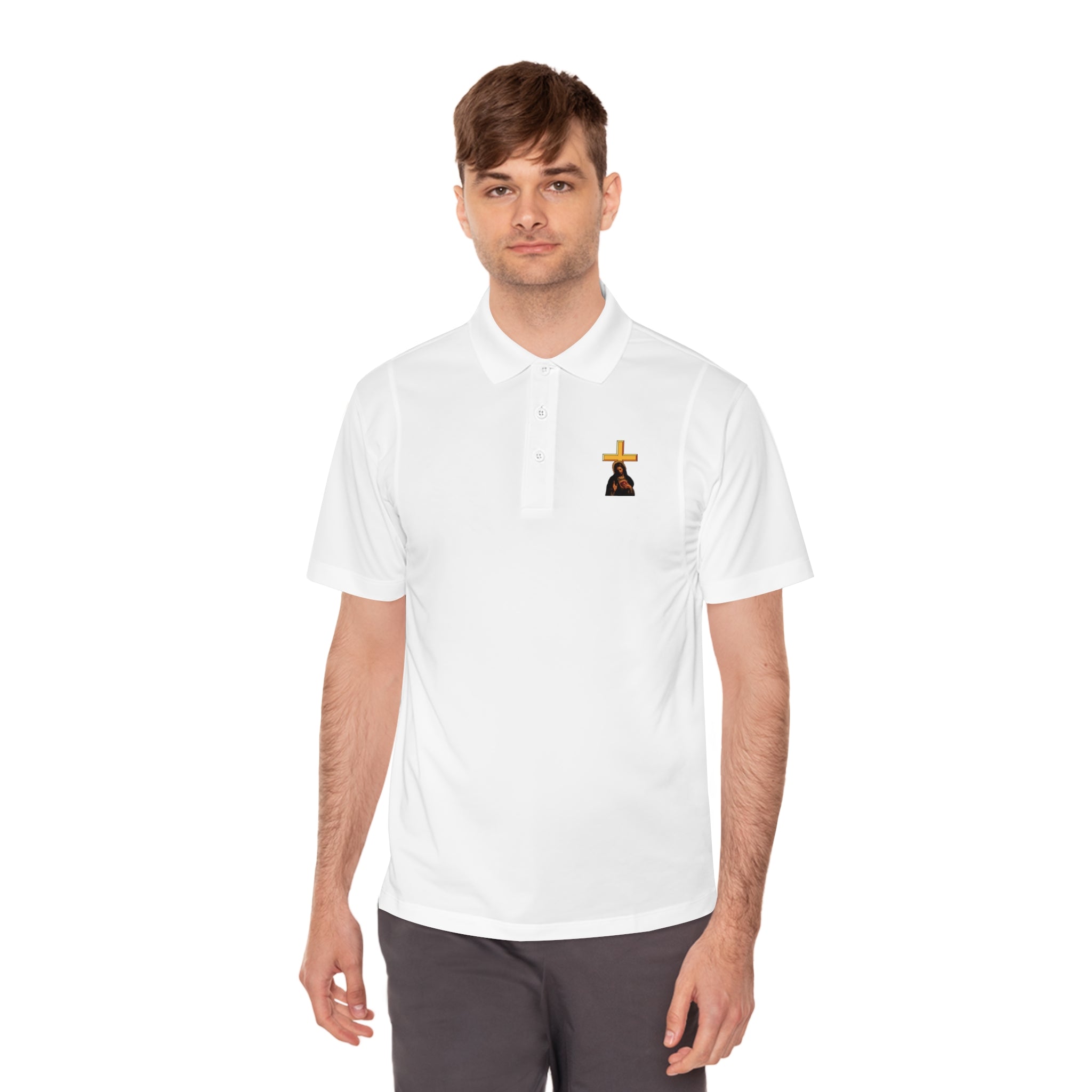 Faith-Inspired Men's Sport Polo Shirt - Christian Tee, Scripture Gift, Church Event Wear, Casual Style, Inspirational Shirt